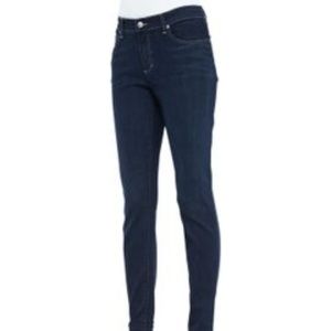 Eileen Fisher Dark blue denim white stitch skinny